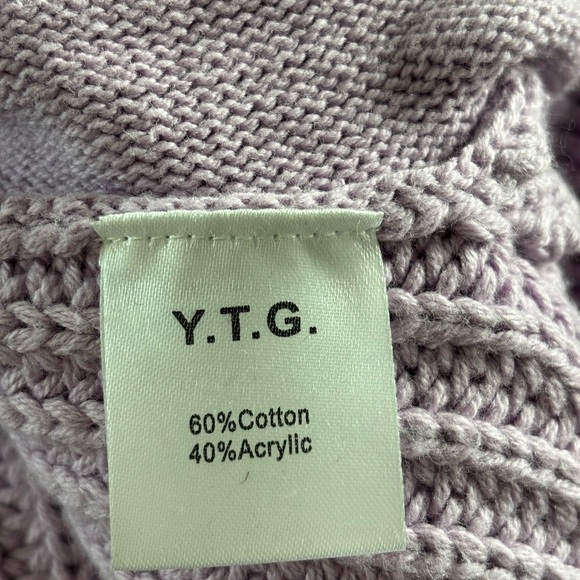 YTG - YITAI Cardigan Oversized Purple Chunky Knit With Daisy Buttons Large - Picture 5 of 10